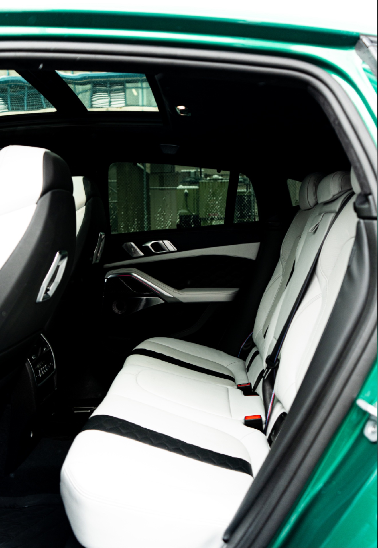White and black rear seats in the 2025 BMW X6 M Competition