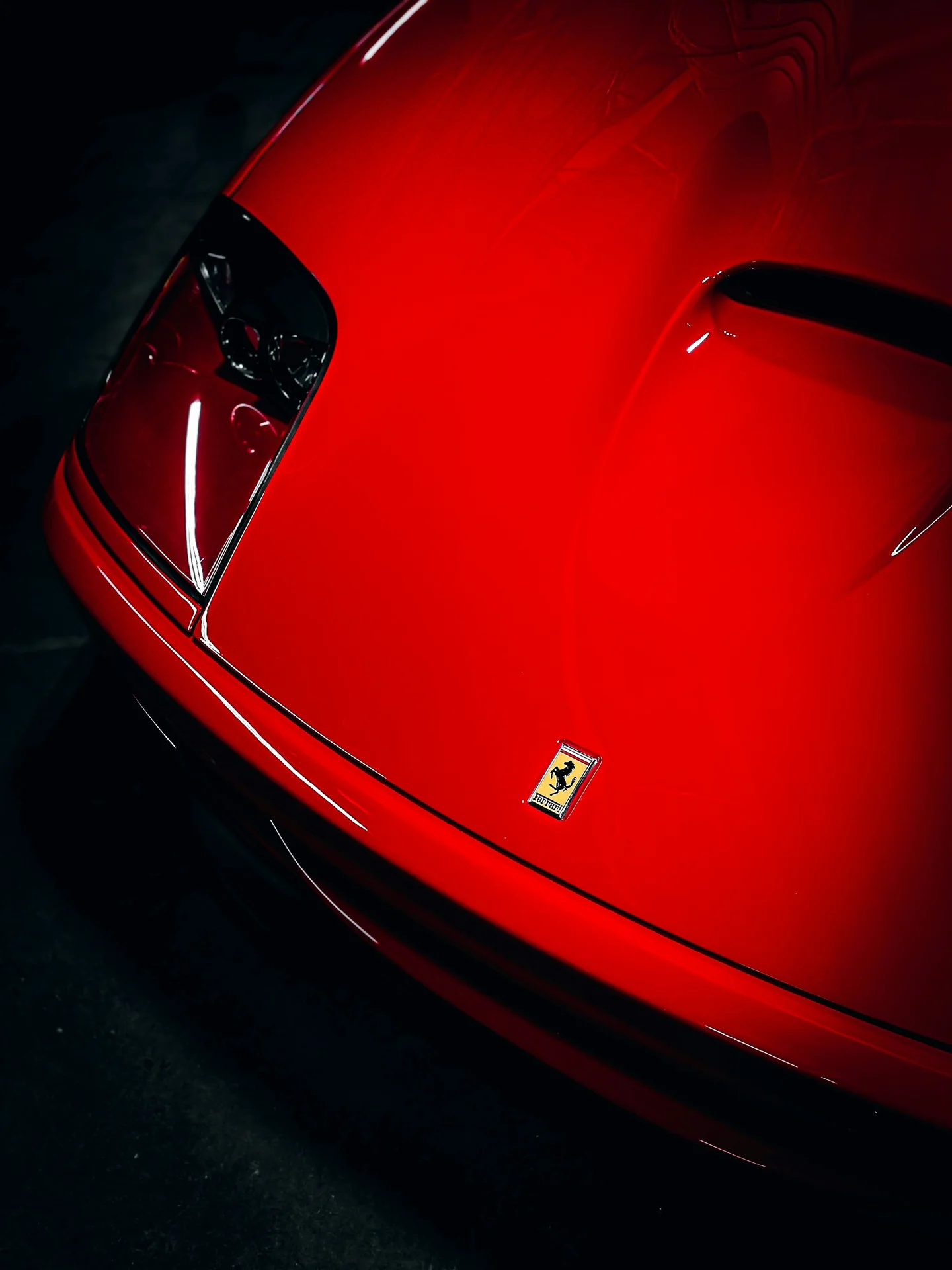 Red Ferrari exotic sports car