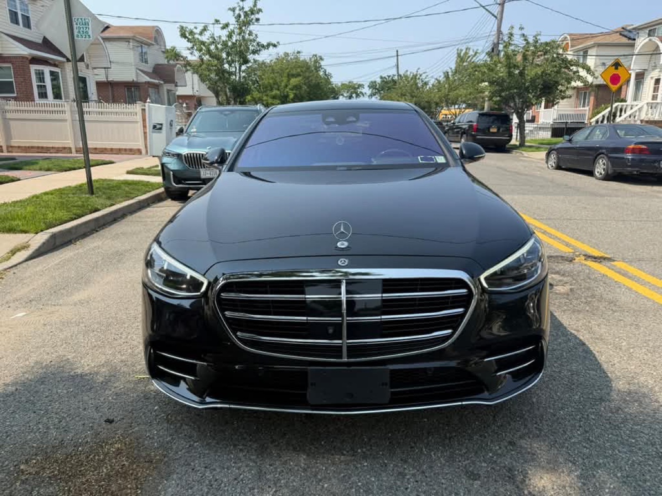 Black Mercedes-Benz S580 shown from the front